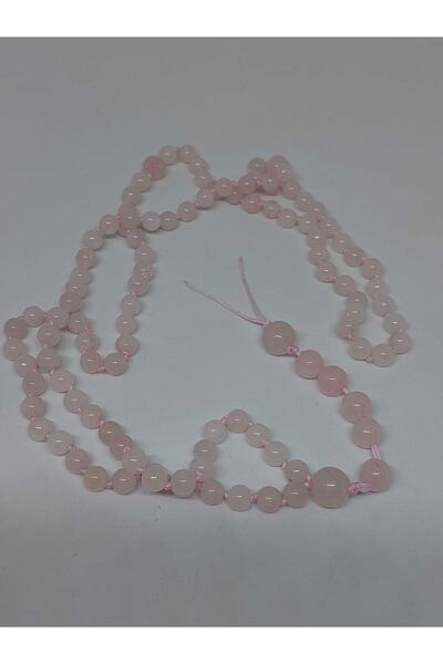Yasamtohumu Pink Quartz Stone Prayer Beads 6mm 99mm Intermediate Knotted Handmade