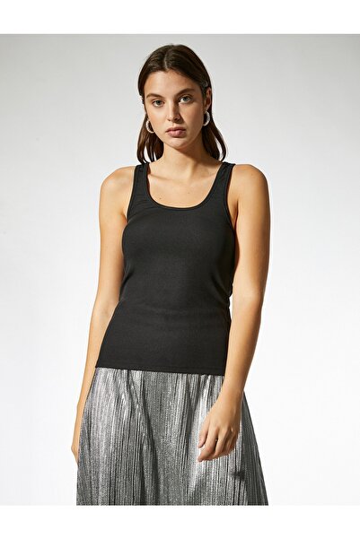 Koton Základní tílko s žebrovaným výstřihem do U