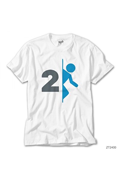 Z zepplin Portal 2 Logo White T-Shirt