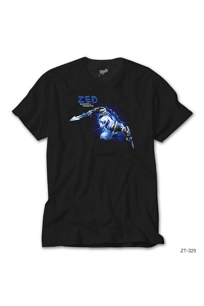 Z zepplin League Of Legends Zed Blue Black T-Shirt