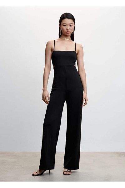 MANGO Woman Cut Out Detailed Long Jumpsuit