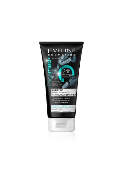 Eveline Cosmetics معجون الوجه فاسميد بالكربون النشط 150 مل للبشرة المختلطة وا...