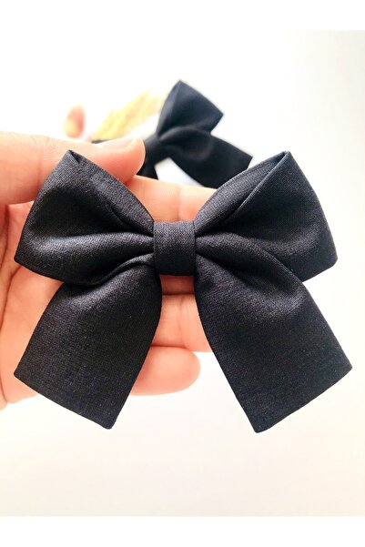 seyranat Συσκευασία με 2 Μαύρες Καρφίτσες Μαλλιών με Ελαστικό Φιόγκο από Οργα...