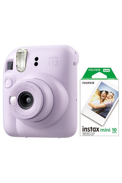 Fujifilm Instax Mini 12 Lila Fotoğraf Makinesi Ve 10'lu Mini Film