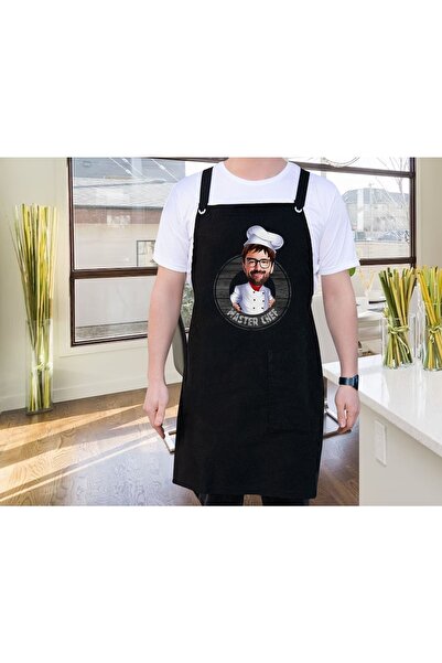 Bk Gift Kişiye Özel Erkek Chef Karikatürlü Profesyonel Siyah Mutfak Aşçı  Şef...