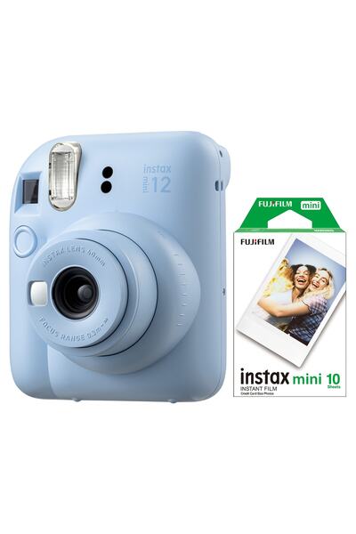 Fujifilm Instax Mini 12 Mavi Fotoğraf Makinesi Ve 10'lu Mini Film