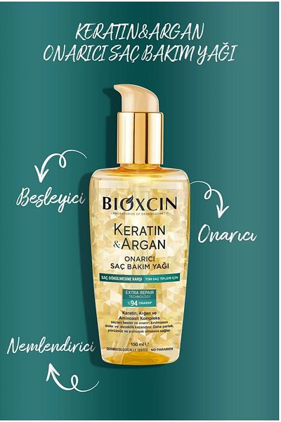 Bioxcin 150 Ml Keratin and Argan Repair Hair Care Oil