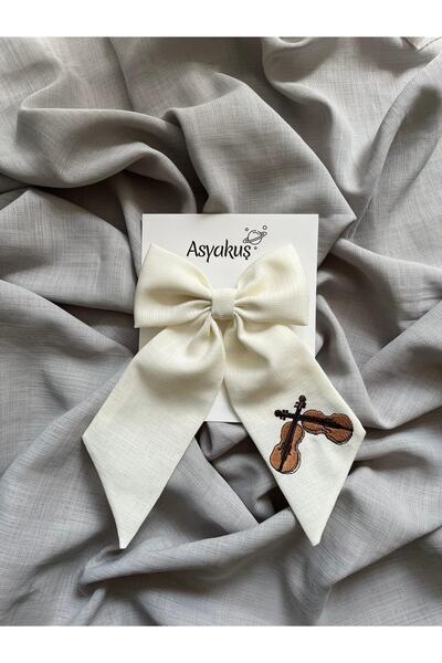 asyakuş إبزيم أوتوماتيكي بفيونكة كمان مطرزة