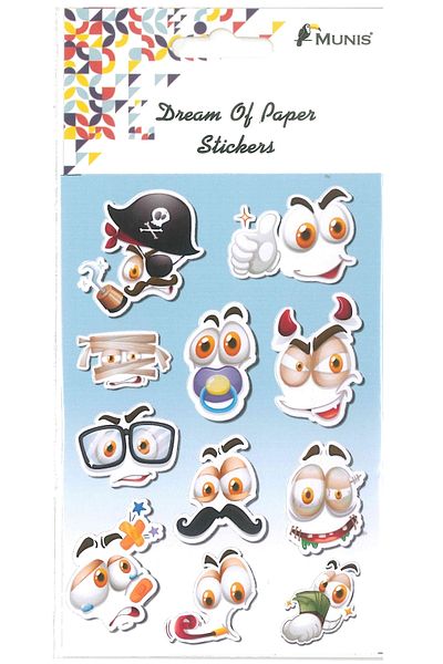 MUNIS Αυτοκόλλητο Pirate Faces Pirate (1 Φύλλο, Μέγεθος A6)