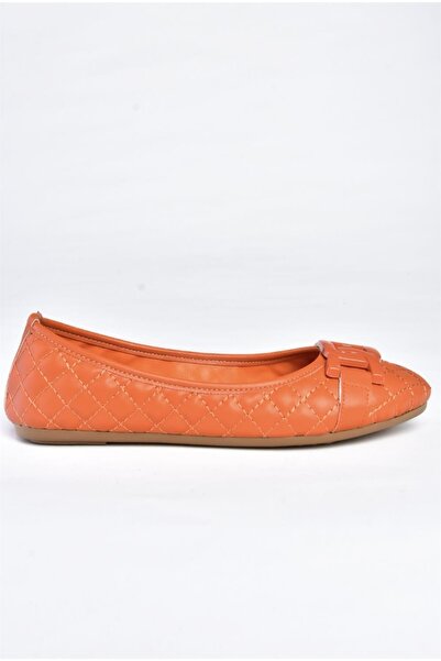 Fox Shoes P250005209 Oranžové prošívané přezky Ležérní dámské baleríny