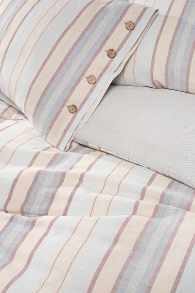 Karaca Home Set de lenjerie de pat dublu vopsit cu fire Vena Blue