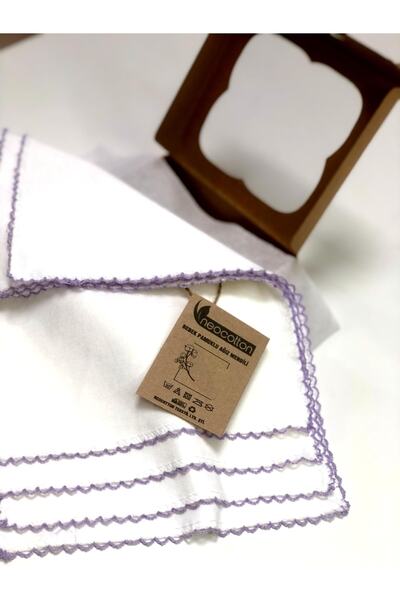 neocotton 100% бавовняна двошарова мереживна дитяча серветка (4 штуки 22x30 см)