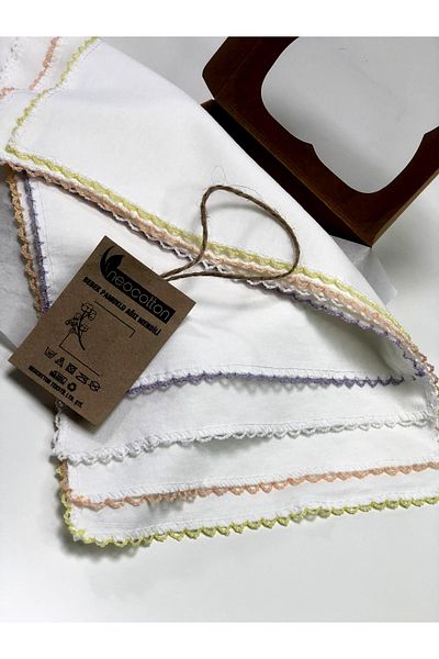 neocotton 100% Cotton Double Layer Crochet Embroidered Baby Wipes (4 Pieces 22x30 Cm)