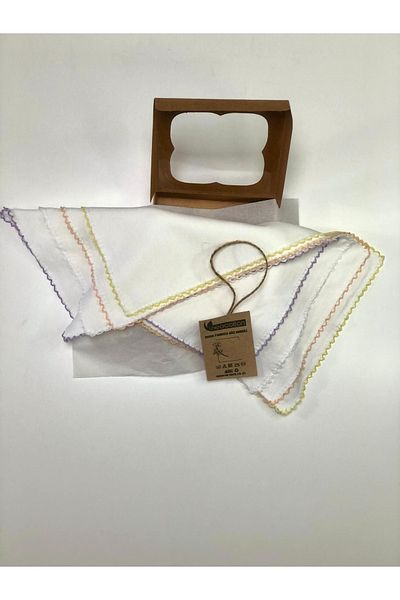 neocotton 100% Cotton Double Layer Crochet Embroidered Baby Wipes (4 Pieces 22x30 Cm)