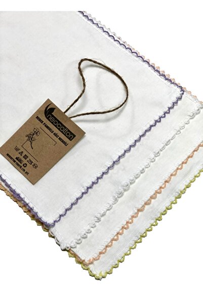 neocotton 100% Cotton Double Layer Crochet Embroidered Baby Wipes (4 Pieces 22x30 Cm)