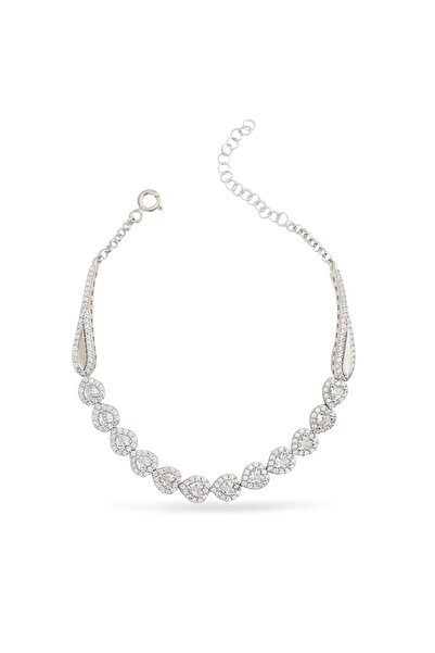 Silveranka 925 Ayar Gümüş Kalp Su Yolu Bileklik