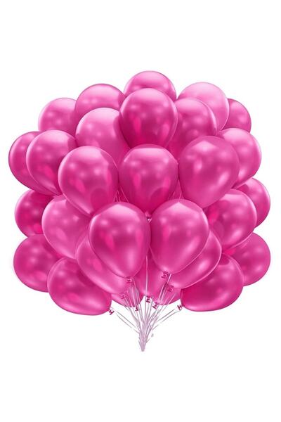 PARTİ SEPETİ بالون معدني فوشيا ملون 10 قطع