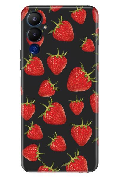 TECNO Pova 4 Case Silicone Patterned Illustrated Uv Cover Strawberry Motif