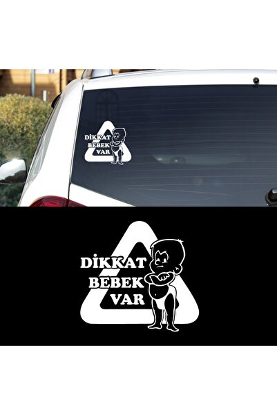 15 X 14 Cm Baby On Board - Dikkat Bebek Var Araba Sticker