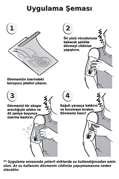 Everglow Jewelry Yazılı Ve Nota Mini Geçici Dövme Tattoo