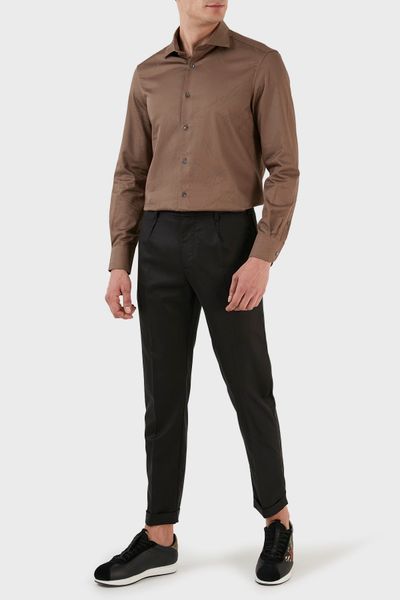 Buy GIORGIO ARMANI Main Line Blended Regular Fit-Trousers | Black Color Men  | AJIO LUXE