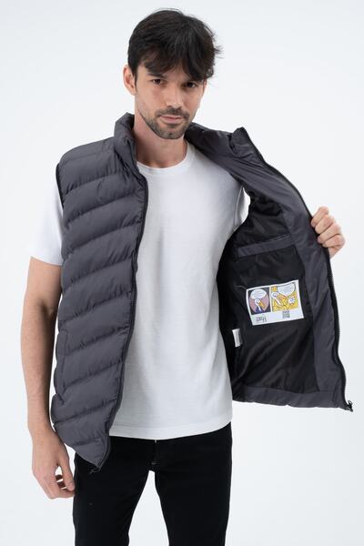 GAREN Чоловічий антрацитовий надувний жилет Водонепроникний Водонепроникний Поперечний крій Сезонний