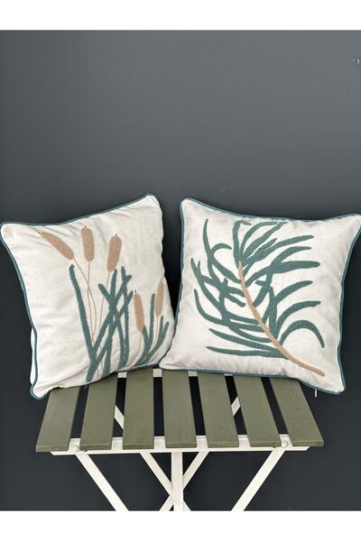 Ottoson 2'li Premium Punch Işlemeli Kırlent Kılıfı