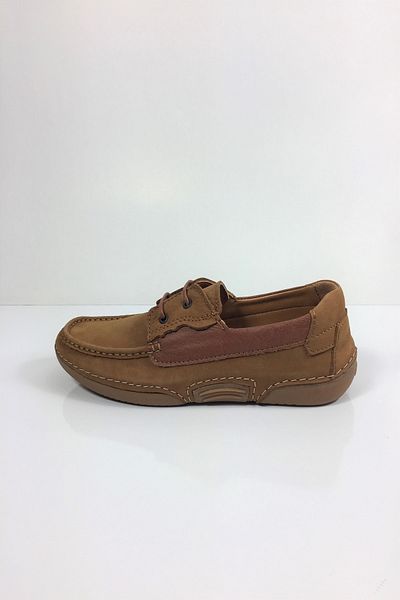 Tabak Deri Genuine Leather Men's Light and Soft Lace-up Ballerinas - Mustard
