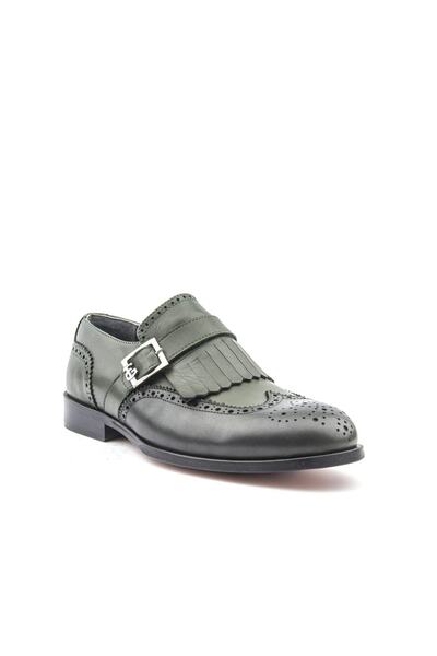 TOGO Yeşil Hakiki Deri Erkek Klasik Ayakkabı [130164] - Köseli Taban