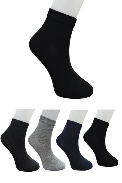 Leement socks Ανδρικές άνευ ραφής 4 ζευγάρια απλές κλασικές χτενισμένες βαμβακερές μεσαίες κάλτσες