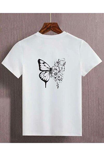 MORNİNG KİDS Tricou pentru copii din bumbac pieptănat cu imprimeu floral alb