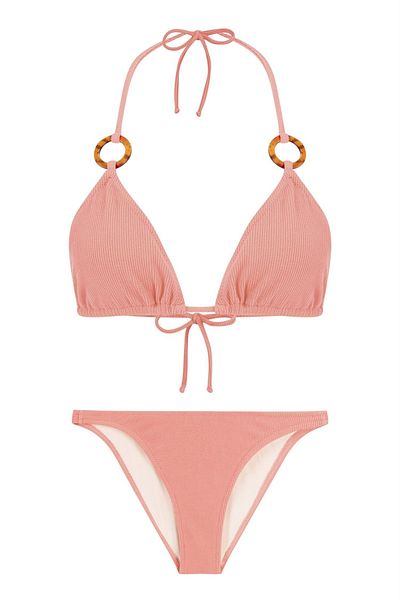 AQUELLA Yavruağzı Textured Accessory Bikini Set