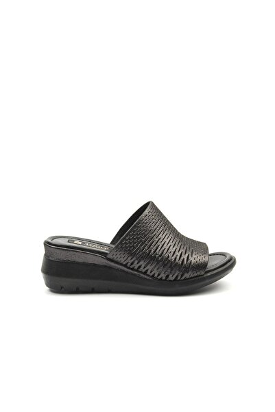 TOGO Gümüş Simli Kadın Comfort Terlik