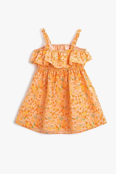 Koton Κοριτσίστικο λουράκι Midi Flounce Floral φόρεμα 3skg80013aw