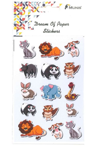 MUNIS Αυτοκόλλητο Cute Animals Animals (1 Φύλλο, Μέγεθος A6)