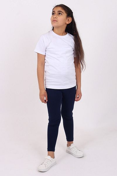 COSBA kids wear Colanți lungi de bază din bumbac Lycra pentru fete și set de tricou de bază solid (partea de jos-sus).