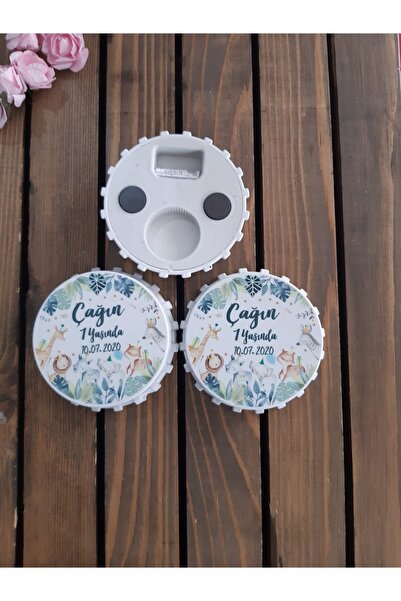 Mira Baskı 20 Adet Safari Desen Yuvarlak Açacak Magnet