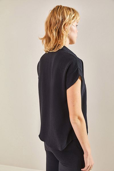 Bianco Lucci Gemustertes Leinenhemd mit Fledermausärmeln für Damen