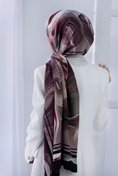 Vissona Kadın Luna Şal Krem - Bordo