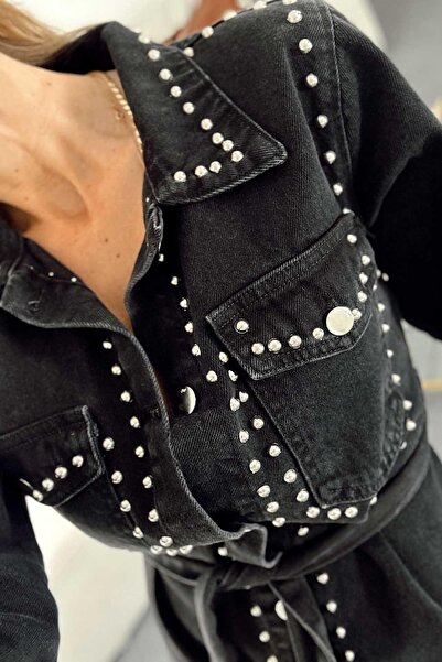 Lady Pixie Τζιν φόρεμα με κουμπιά με λεπτομέρεια