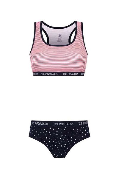 U.S. Polo Assn. Women's Sports Bustier and Slip Set 66251 Cotton & Lycra