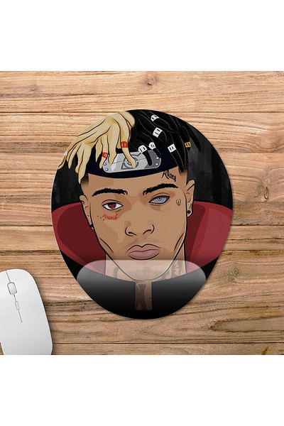 Pixxa نموذج لوحة ماوس مع مسند للمعصم من Xxxtentacion - 3 بيضاوي