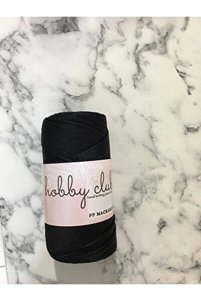 hobby club Premium 200 Gr 5 Adet Polyester Makrome Ipi (siyah) Supla Ip Ve Çanta Ipliği