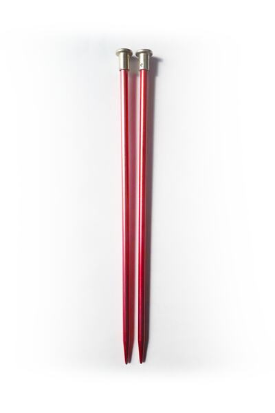 NAKO Renkli Metal Çocuk Örgü Şişi Kısa Pembe 20 Cm