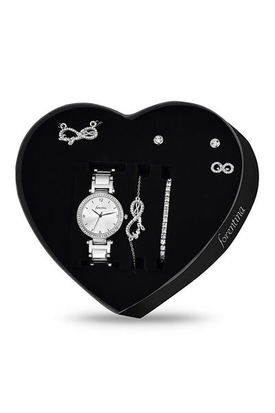 Forentina Sevgilim Yazılı Kolye Küpe Bileklik Saat Hediye Set - Ps236200tr