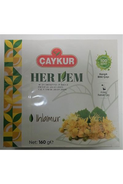 Çaykur Herdem Linden Mixed Herbal Tea 160 Gr (Cup Sachet Tea)