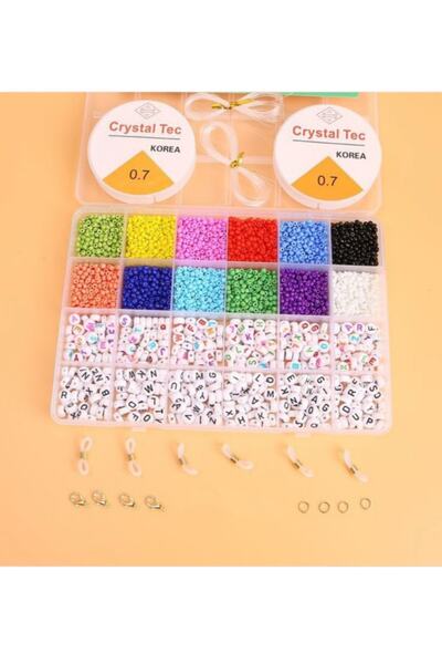 RLX BUJİTERİ Kutija sa 24 komada peskastih perli, perli sa slovima, mešoviti ...