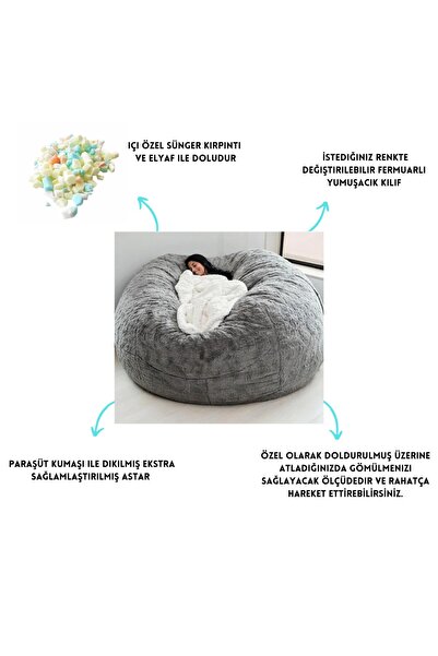 Pufero Pufio Dev Boy Rengarenk Dev Puf Özel Tasarım