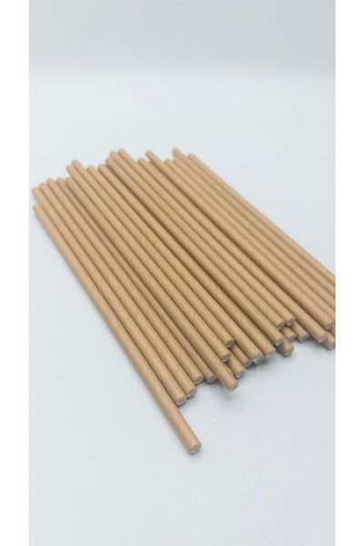 Pars Paper Straws Kraft 100 Pieces 8 Mm *20 Cm- Nature Friendly Recyclable Paper Straws Thick Straws