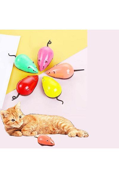 Aktifpet Pull and Drop Toy Mouse for Cats 5 Pieces Mix Color